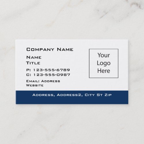 Blue Border editable Business Card