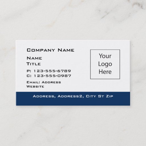 Customizable Blue Border editable Business Card
