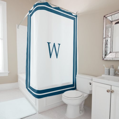 Blue Border Shower Curtain