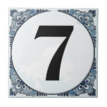 Blue Border Tile, House Numbers, Change Number Ceramic Tile at Zazzle
