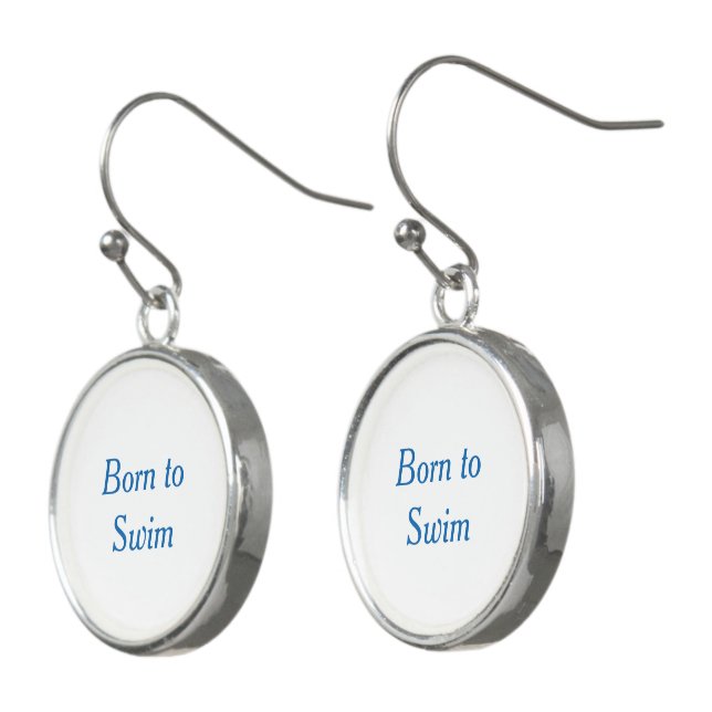 Blue Born to Swim Earrings (Angled)