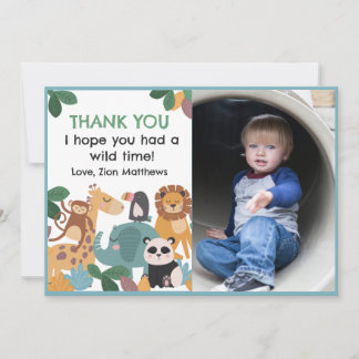 Blue Born Two Be Wild Flat Thank You Card