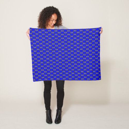 Blue Borneo Batik Motif Fleece Blanket