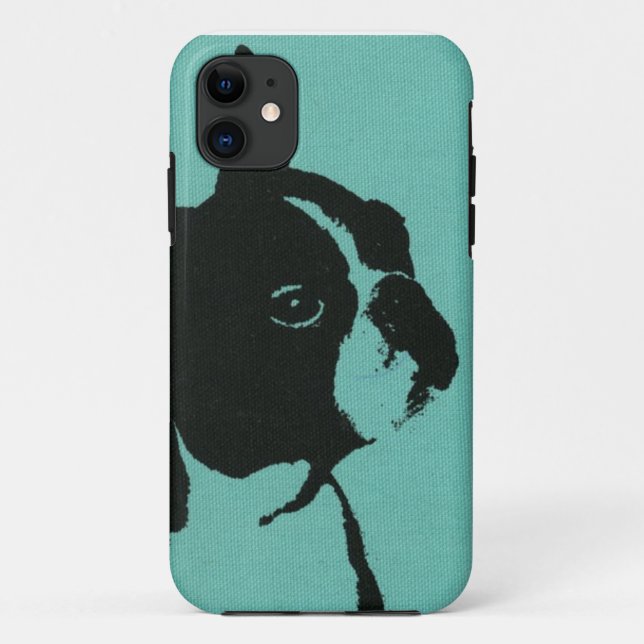 Blue Boston Terrier Phone Case (Back)