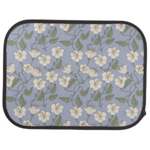 Blue Botanical Cottagecore Floral Car Mats Rear