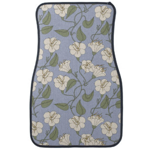 Blue Botanical Cottagecore Floral Car Mats Set