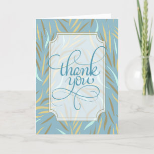 Blue Botanical Earthy Tones Thank You Card