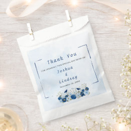 Blue Botanical Elegance Wedding Favor Bag