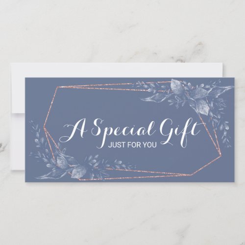 Blue Botanical Greenery Salon Gift Certificates