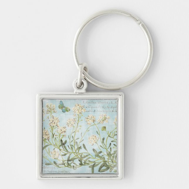 Blue Botanical Keychain (Front)