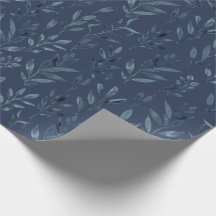 Blue Botanical Leaves Watercolor