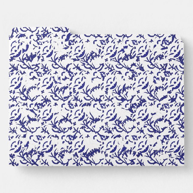 Blue Botanical Luxury File Folder (Front Left)