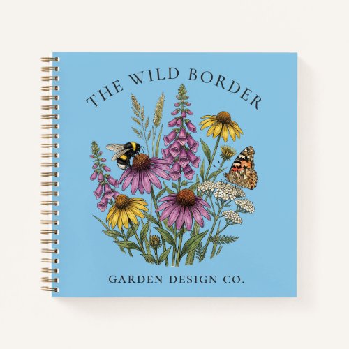 Blue Botanical Pollinator Garden Notebook Journal