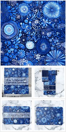 Blue Botanical Shibori Home Decor