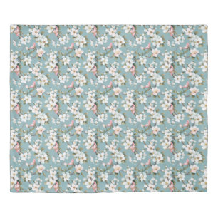 Blue Botanical Spring Dogwood Duvet Cover