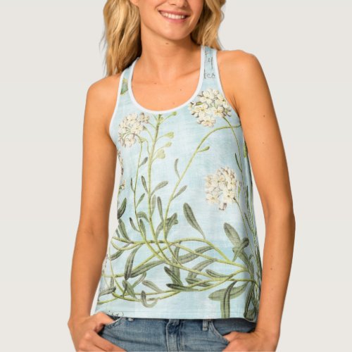 Blue Botanical Tank Top