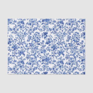 Blue Botanical Vine Toile Garden Party Tissue Pape Paper