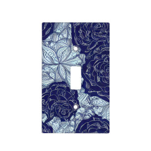 Blue Botanics Light Switch Plate