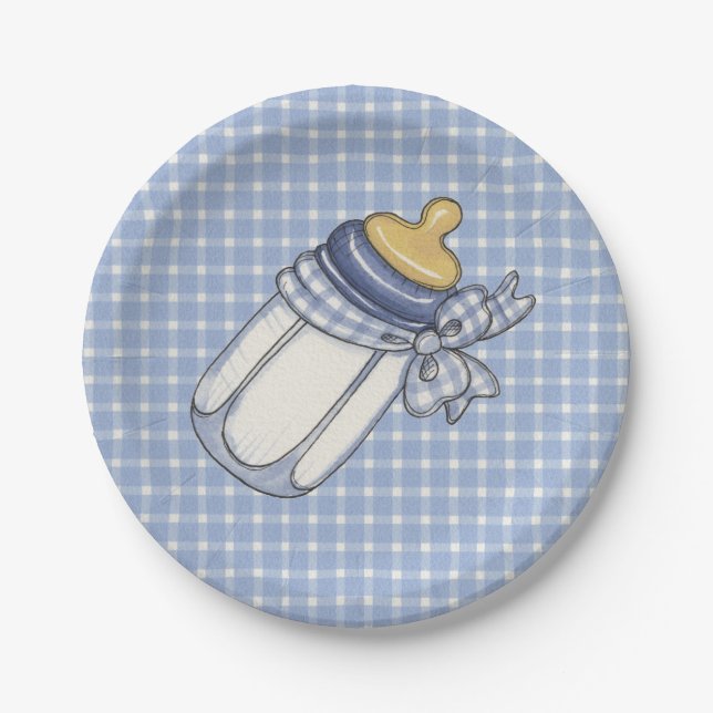 Blue Bottle Paper Plates (Front)
