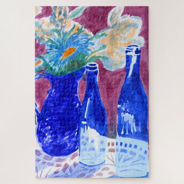 Blue Bottle Still Life Jigsaw Puzzle (Vertical)