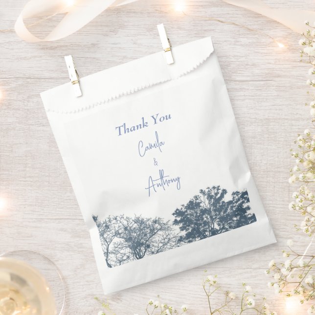 Blue Bottom Trees Boho Wedding Favor Bag (Clipped)