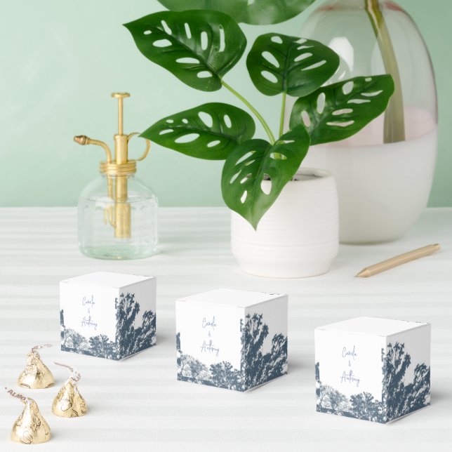Blue Bottom Trees Boho Wedding Favor Boxes (Multiple)