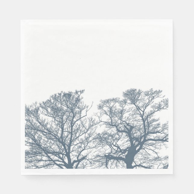 Blue Bottom Trees Tropical Boho Napkins (Front)