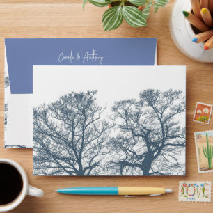 Blue Bottom Trees Tropical Boho Wedding Envelope