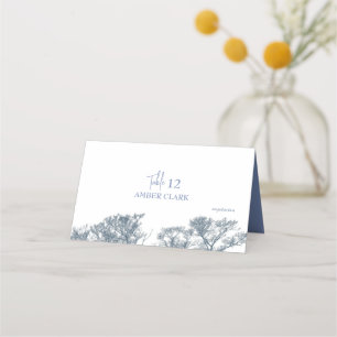 Blue Bottom Trees Tropical Boho Wedding Place Card