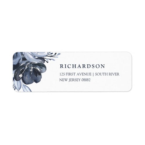 Blue Bouquet  Watercolor Floral Label