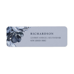 Blue Bouquet   Watercolor Floral Label