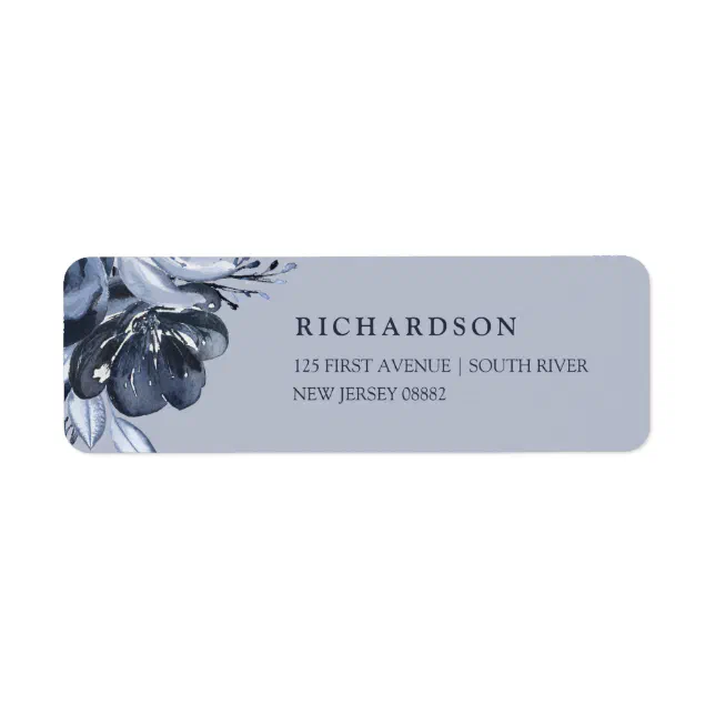 Flower Label Blue Blue Bouquet | Watercolor Floral Label | Zazzle