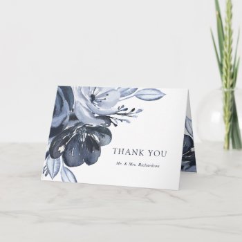 Blue Bouquet | Watercolor Floral Thank You by Customize_My_Wedding at Zazzle