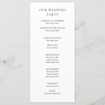 Blue Bouquet | Watercolor Floral Wedding Program | Zazzle