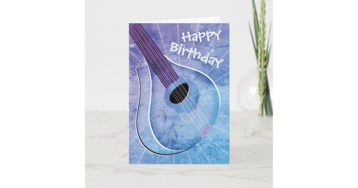 Blue Bouzouki Art Birthday Card Zazzle