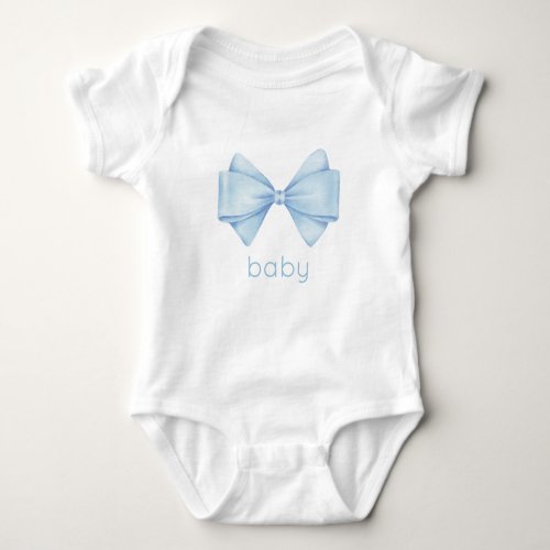 Blue Bow Baby Bodysuit