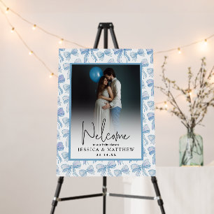 Blue Bow Baby Boy Shower Welcome Sign Photo Custom