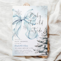 Blue Bow Baby It's Cold Outside Baby Shower