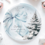 Blue Bow Baby It's Cold Outside Baby Shower  Paper Plates<br><div class="desc">The light blue bow "Baby It's Cold Outside" baby shower plate is the perfect way to entertain your guests to a chic and elegant winter-themed baby shower.</div>