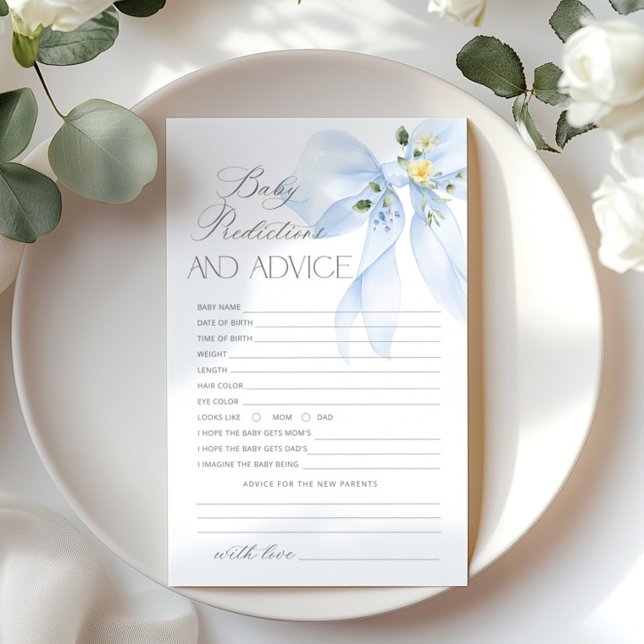 Blue Bow Baby Predictions and Advice card (Creator Uploaded)