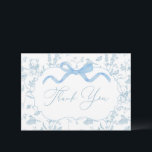 Blue Bow Baby Shower Boy Thank You Card<br><div class="desc">Blue Bow Baby Shower Boy Thank You Card</div>