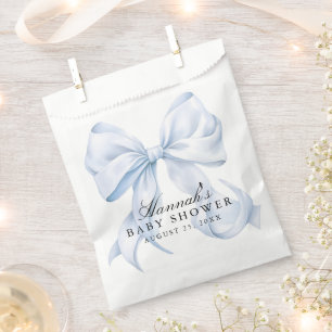 Blue Bow Baby Shower Coquette Bow Theme Favor Bag