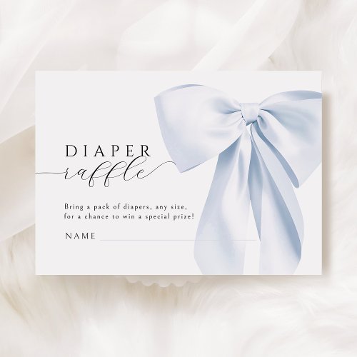 Blue Bow Baby Shower Diaper Raffle 