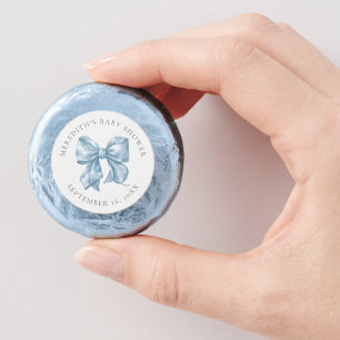 Blue Bow Baby Shower Dipped Oreo Cookie Favors
