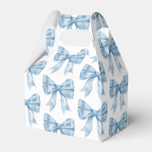 Blue Bow Baby Shower Favor Boxes