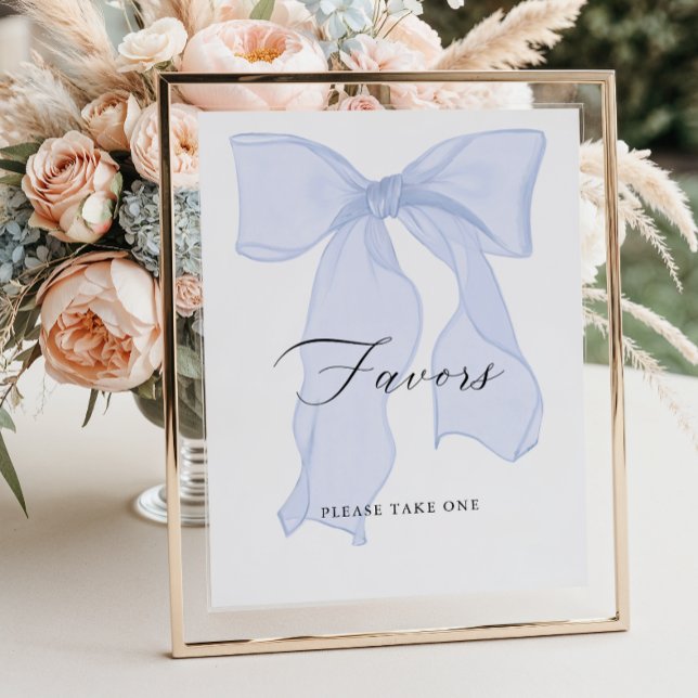 Blue Bow Baby Shower Favors Poster (Creator Uploaded)