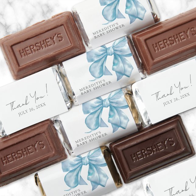 Blue Bow Baby Shower Hershey's Miniatures (Blue Bow Baby Shower Hershey's Miniatures)