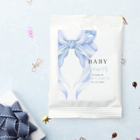 Blue Bow Baby Shower Invitation, Boy Baby Shower