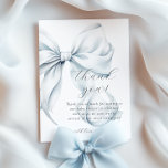 Blue Bow Baby Shower Thank You Card<br><div class="desc">Celebrate the joyous arrival of a little girl with our blue bow coquette Thank You Card. A thoughtful way to thank your guests for celebrating your little one!</div>