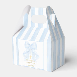 Blue Bow Baptism Favor Boxes